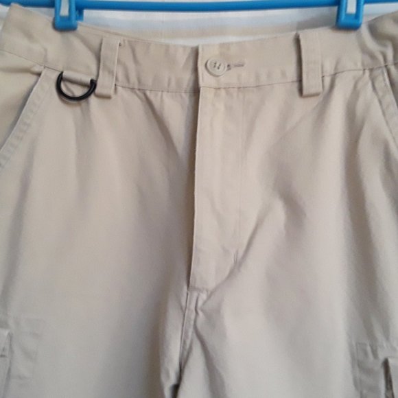 Old Navy 29" Waist Below The Knee Khaki Cargo Shorts W/Cinch (T-398) - Picture 3 of 5